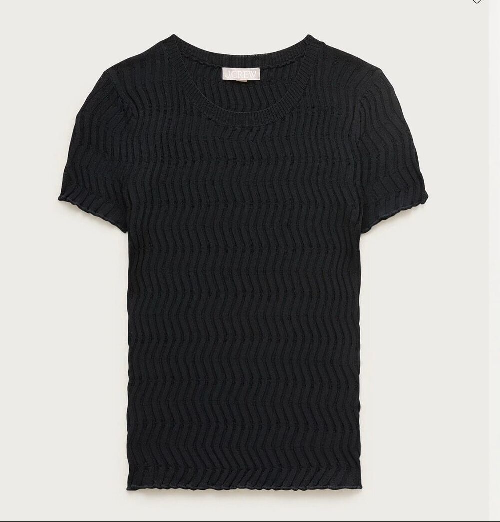 J. Crew Wave-rib sweater-tee in super-stretch Black NWT size XS